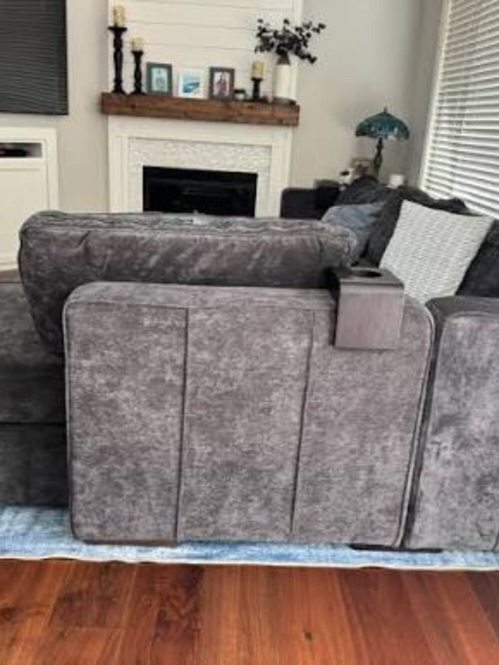 Lovesac Side Cover: Charcoal Grey Corded Velvet